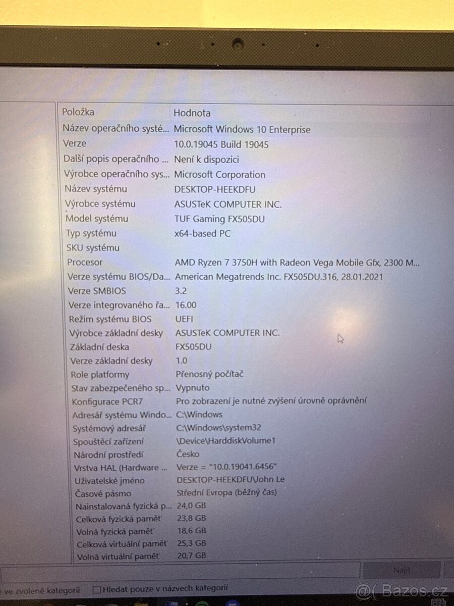 Herní notebook ASUS TUF 505du 120hz - 2