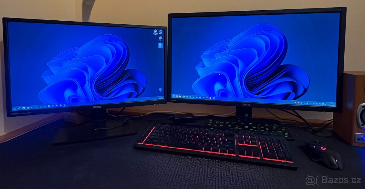 PC sestava Ryzen 5600/32GB RAM/ 3060TI, monitory, přísl. - 2