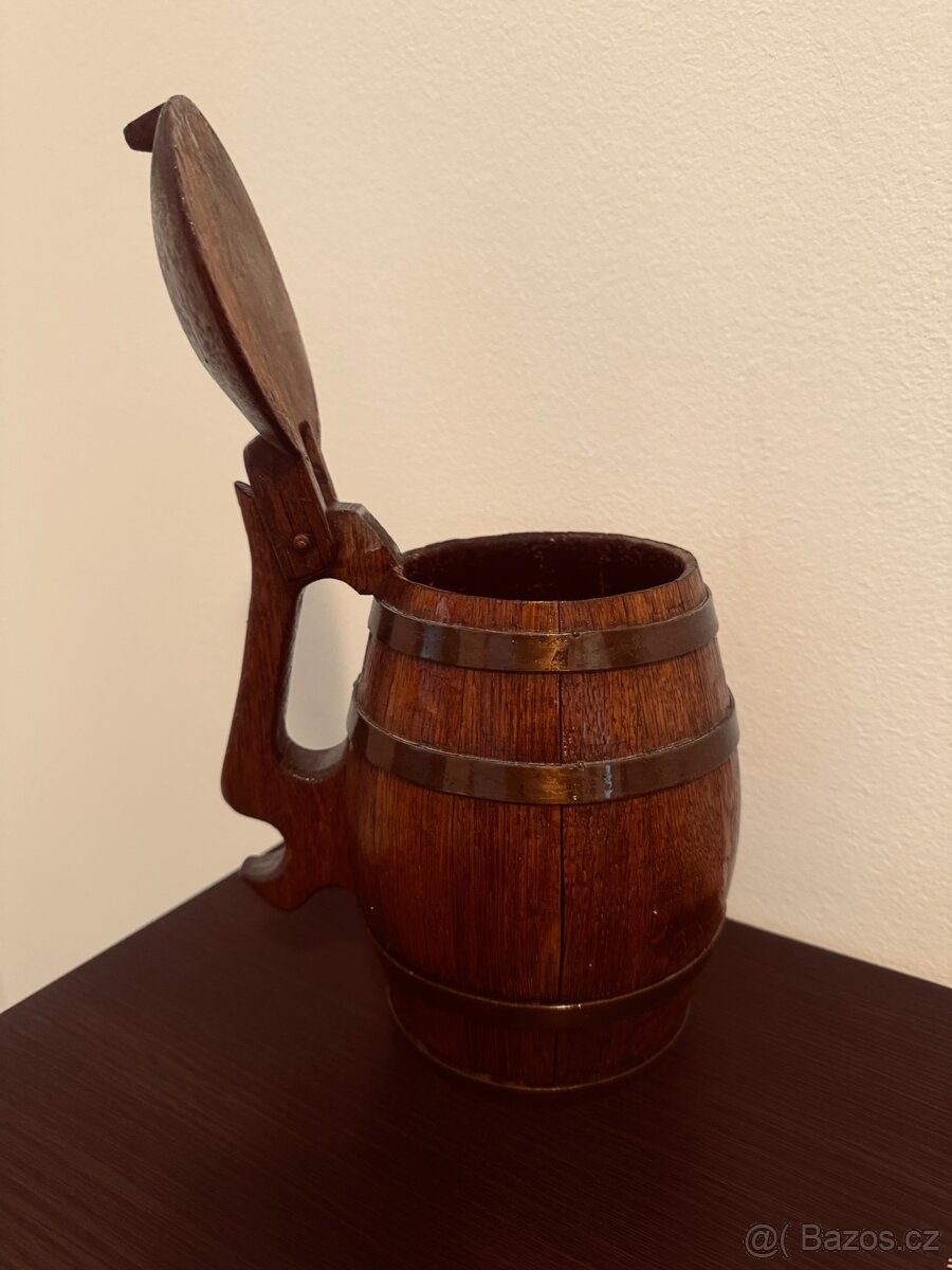 Dřevěný korbel - džbánek - 2