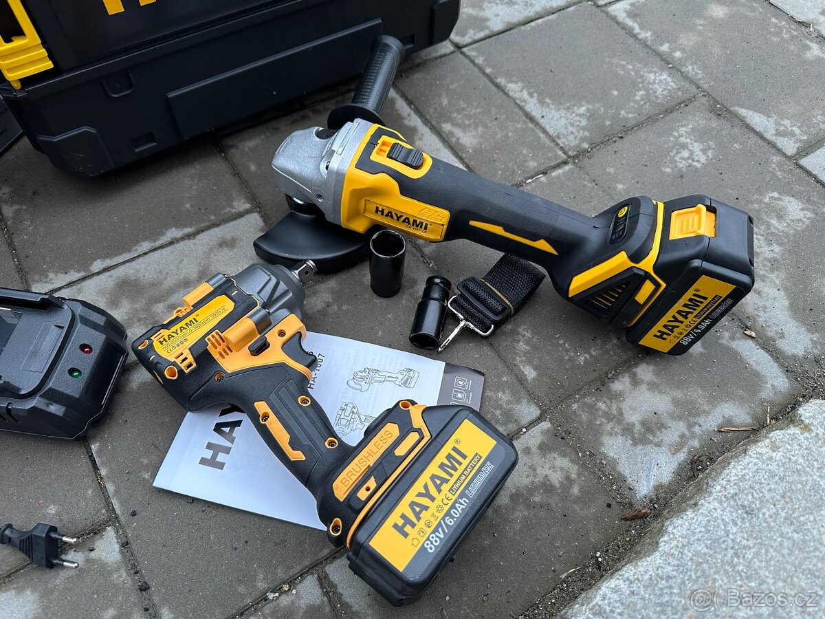 Aku utahovák + aku bruska / flexa - 2x baterie - 2