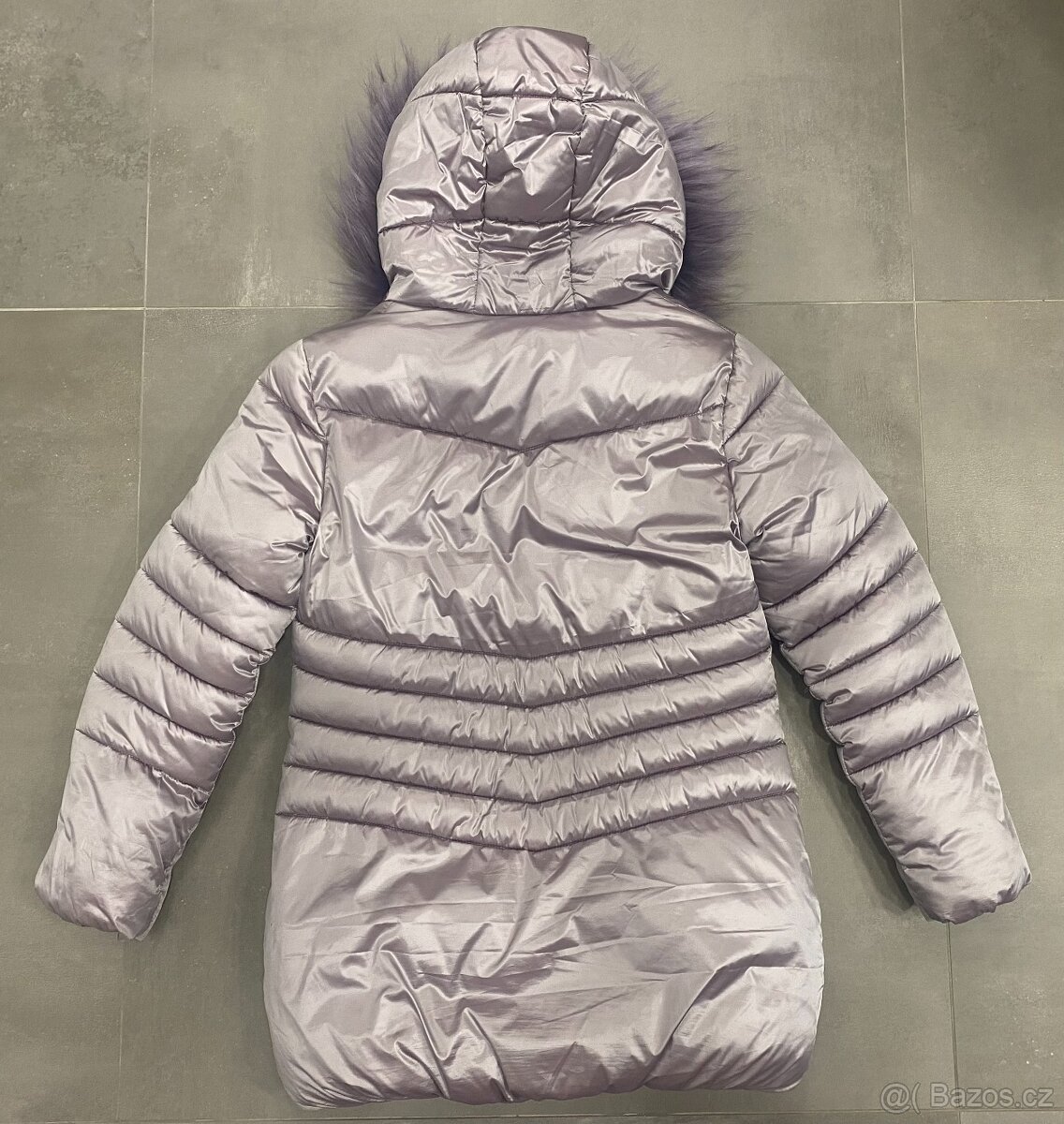 Dívčí zimní zateplený kabát s kapucí Next, vel. 152 - 2