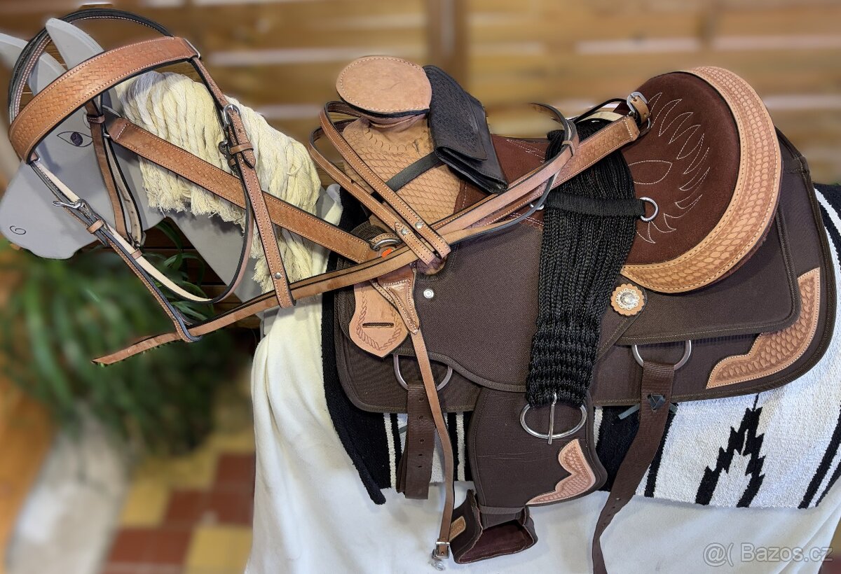 Westernový sedlový komplet 3) hnědý WADE - 2