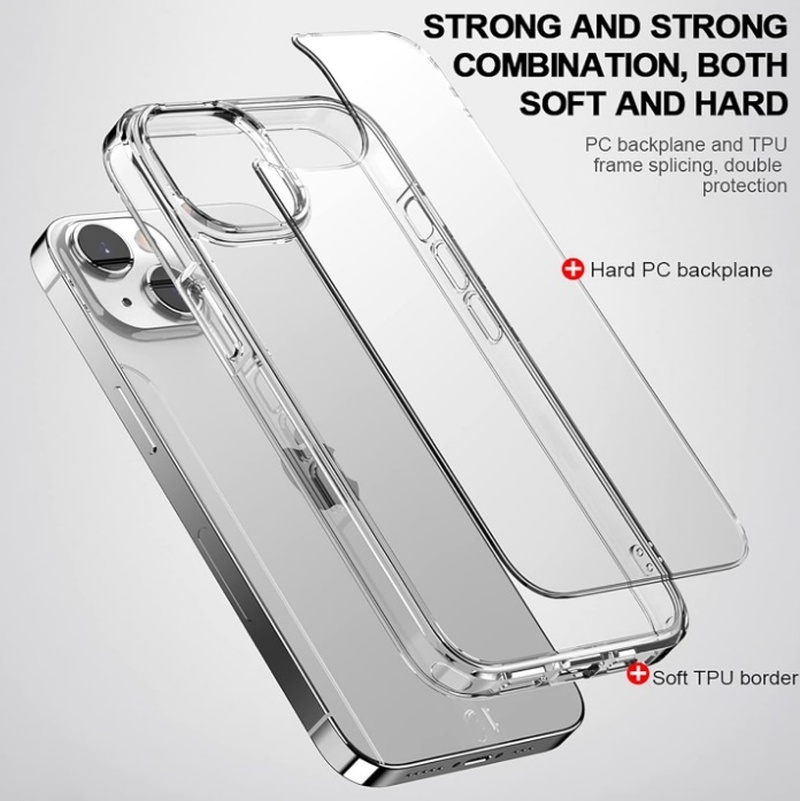 2 ks Crystal Clear pouzdro pro iPhone 14 6.1" - 2