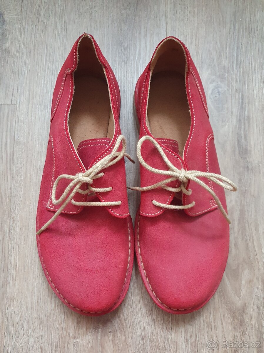 Červené kožené polobotky vel. 38 - 2