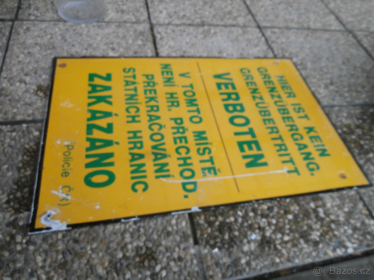 Cedule starší POLICIE státní hranice za 1.000 kč - 2