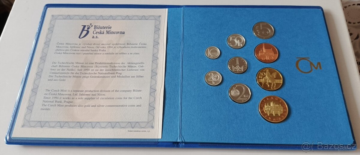 Sada mincí ČR 2002 proof v semišovém obalu - 2