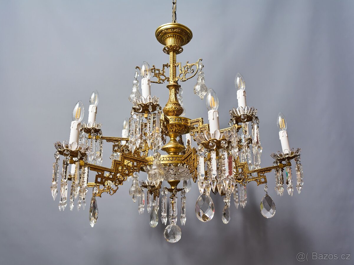 Velký lustr Art Deco na 12 žárovek - 2