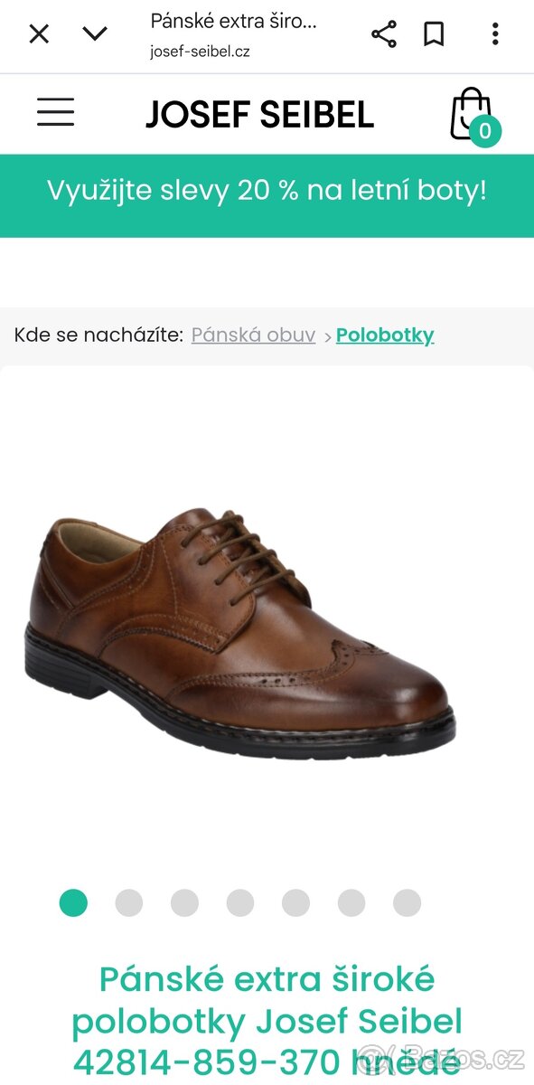 Josef Seibel pánské polobotky vel. 45/46 kožené - 2