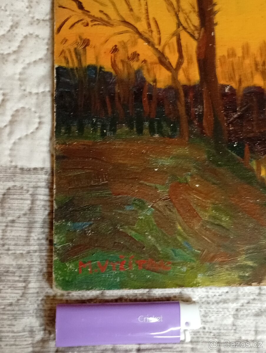 💣 M. Vyčítal. Obraz, malovaný, art, starý - 2