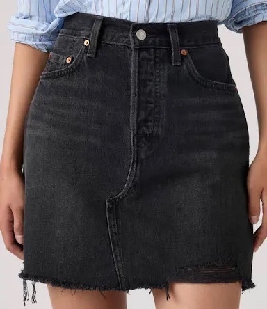 Levi’s Deconstructed denimová sukně – černá, velkost 27 - 2