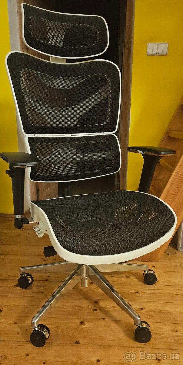 Ergonomická kancelářská židle Diablo V-Commander (bílo-černá - 2