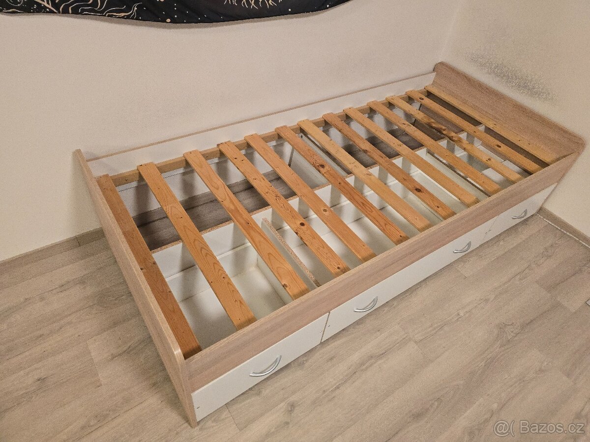 Moderní postel 90×200cm s úložným prostorem - 2