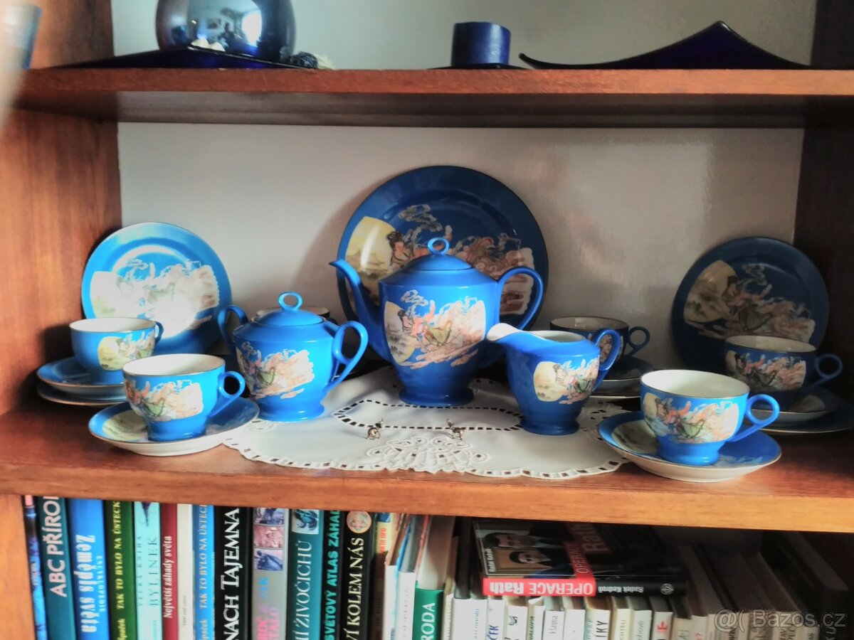 Činský modrý čajový servis - 2