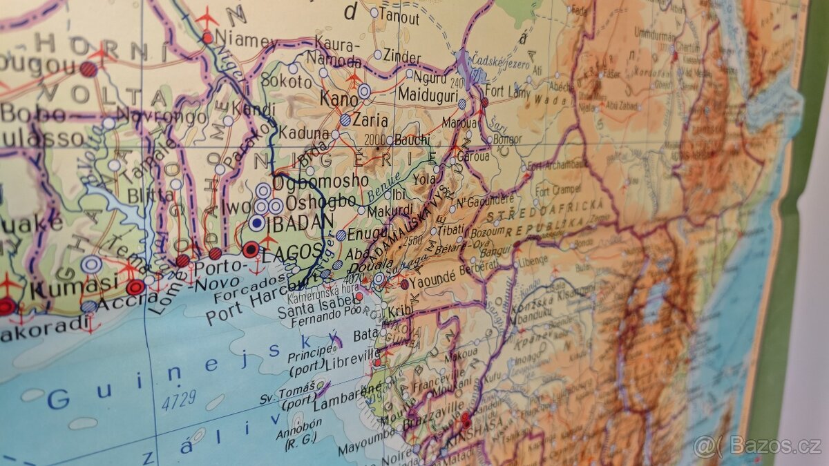 Školní zeměpisná mapa Afriky - 2
