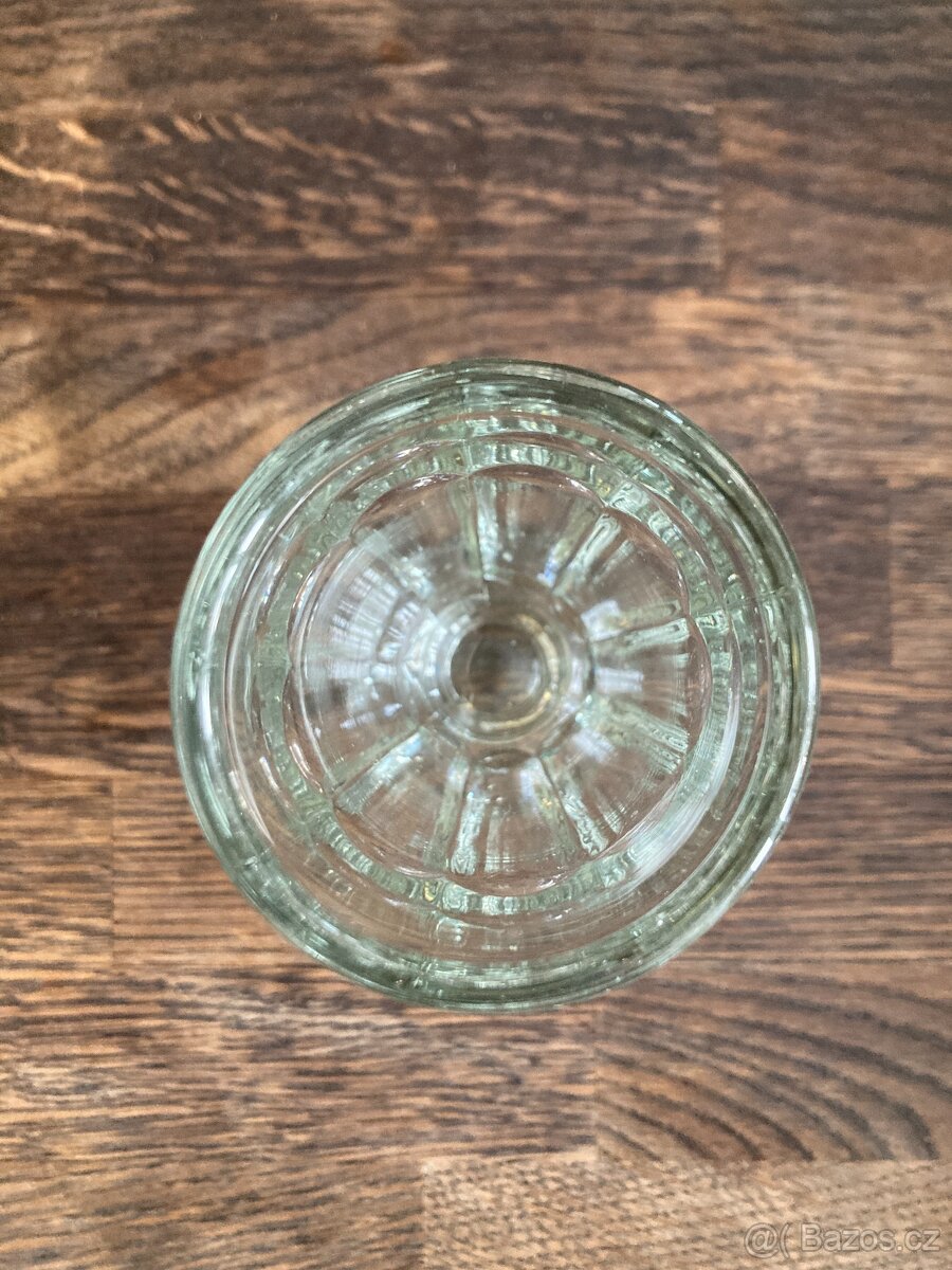 Retro sklenička tlusté sklo 13,5cm antik - 2