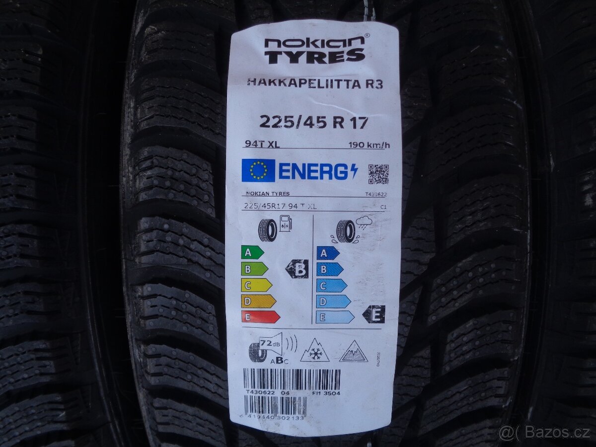 Zimní pneu 225/45/17 R17 Nokian - Nové - 2