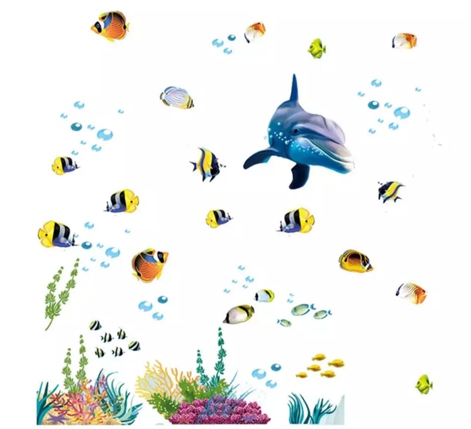 Samolepka na zeď s rybičkami, nová - 2
