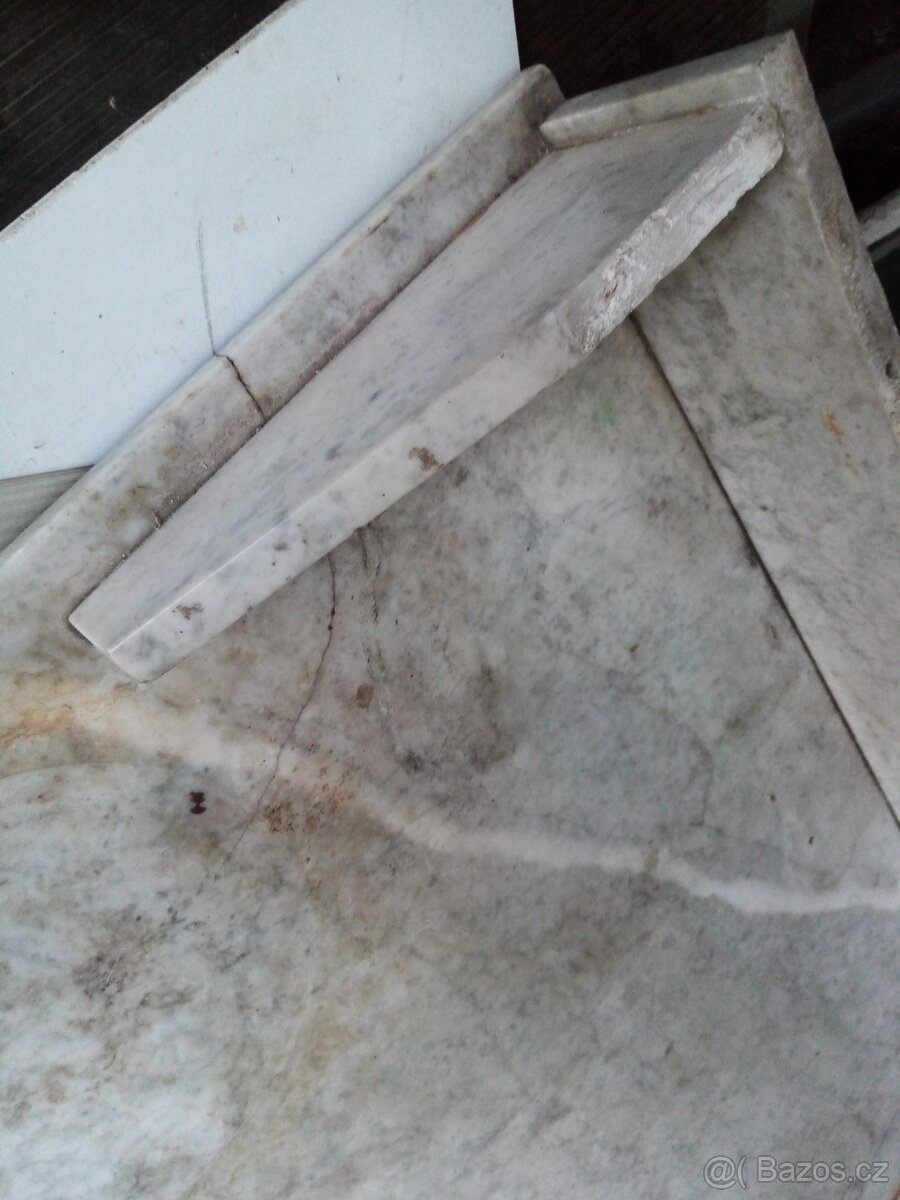 Mramorový starožitný toaletní stolek, mramor,mramorová deska - 2