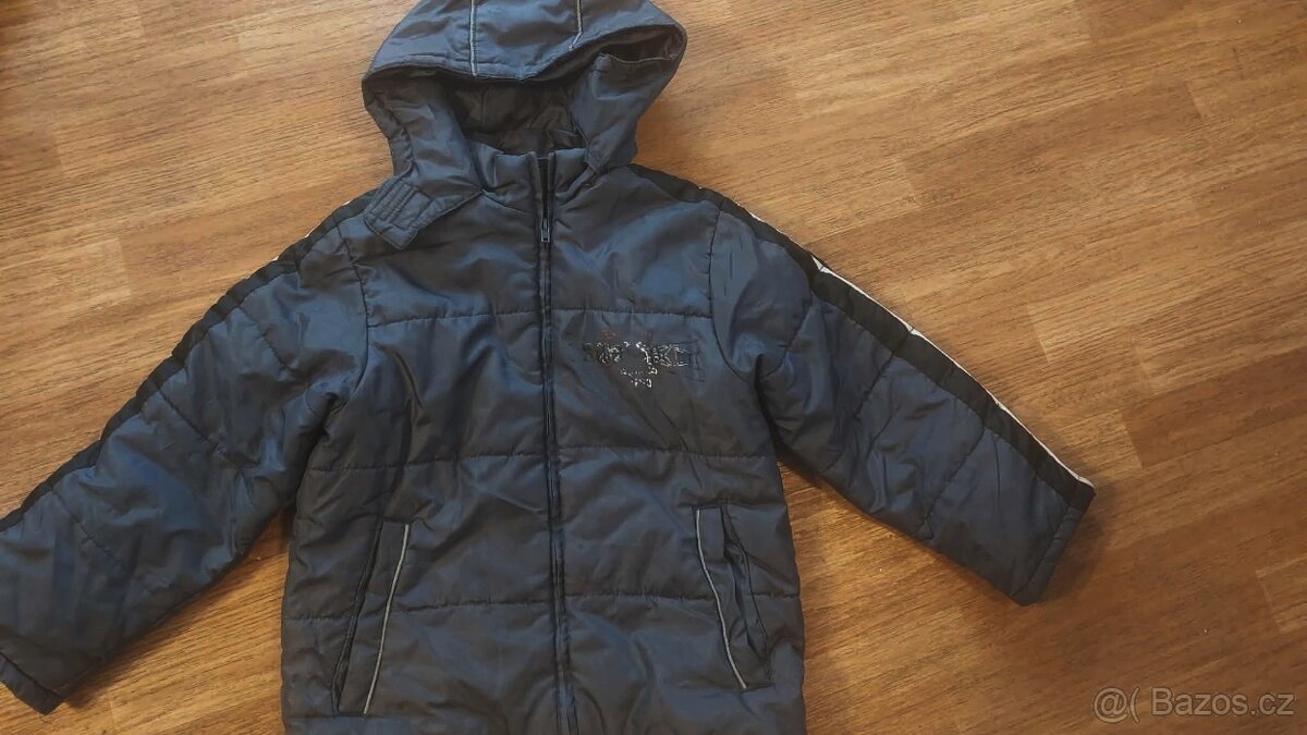 Šedá zimní bunda vel. 128 - 2
