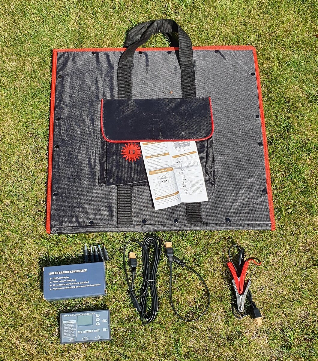 Solární nabíjecí taška 80W pro 12V aku, vč. regulátoru - 2