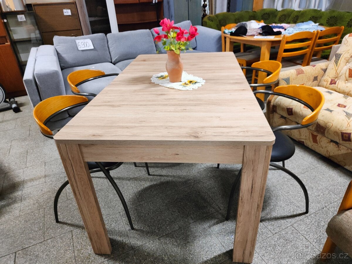 Set jídelní - stůl rozkládací + 4 židle - 2