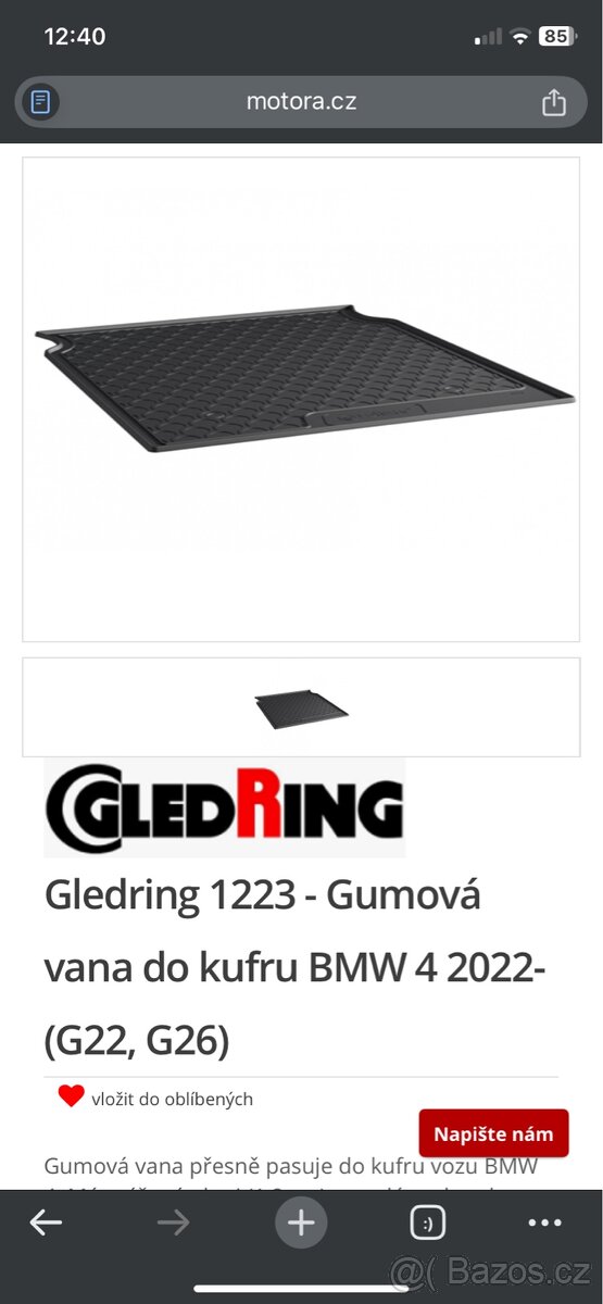 Gumová vana do kufru BMW 3 G20 Sedan (od roku 2018>) - 2