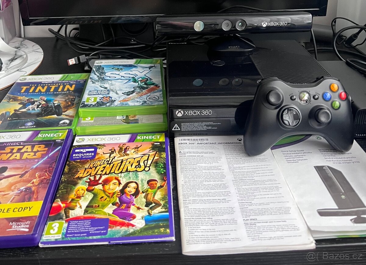Xbox 360 E 250 GB + příslušenství Kinect a hry - 2