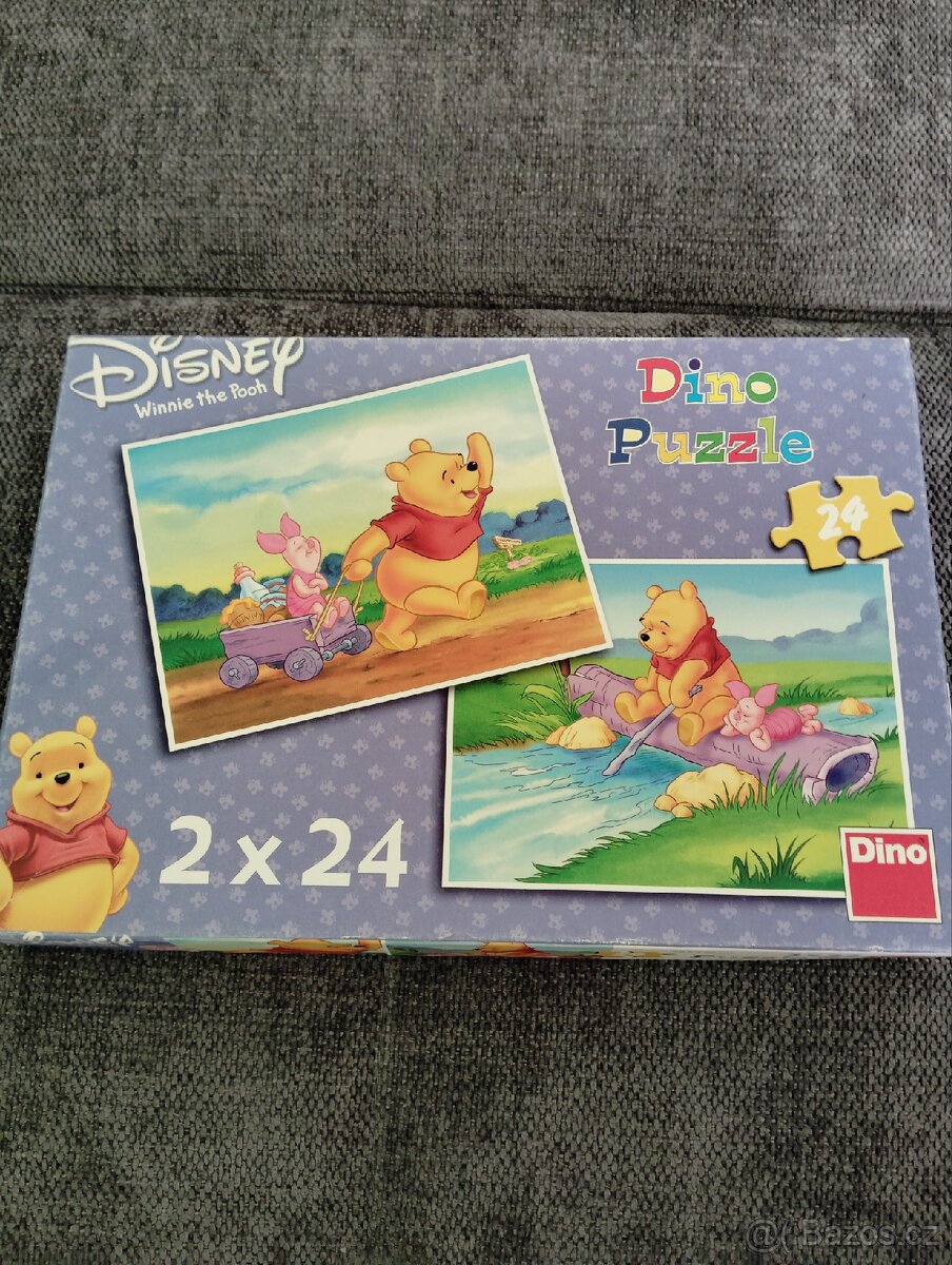 Puzzle"Medvídek PÚ"2x24, 1 knížka a dinosauři - 2
