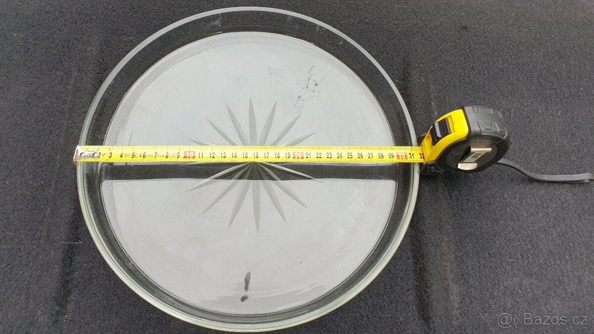 Stará broušená mísa, talíř. - 2