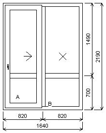 1-křídlé balkonové dveře s pevným pravým fixem - 2