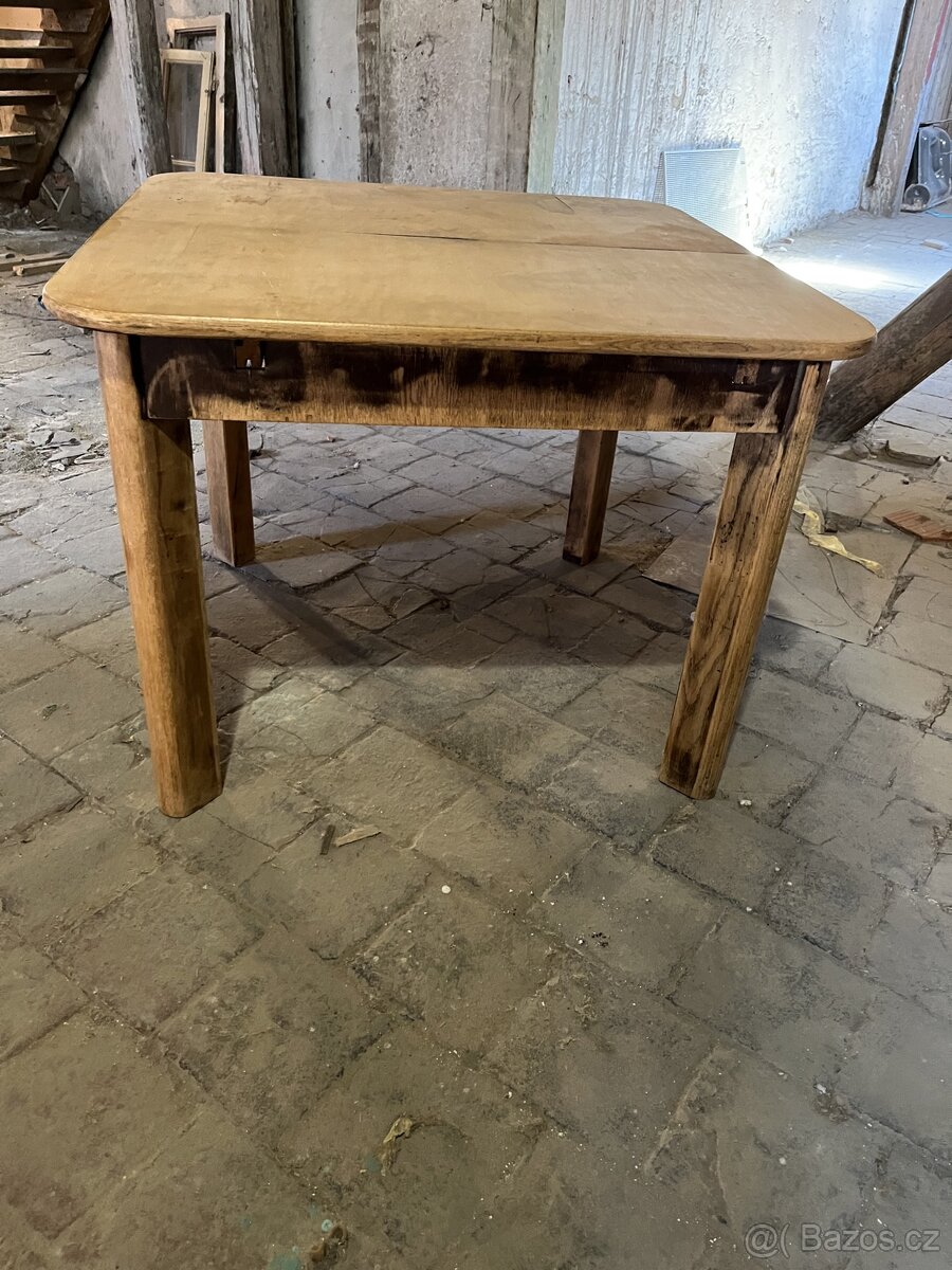 Dubovy stul masiv 60.leta - 2