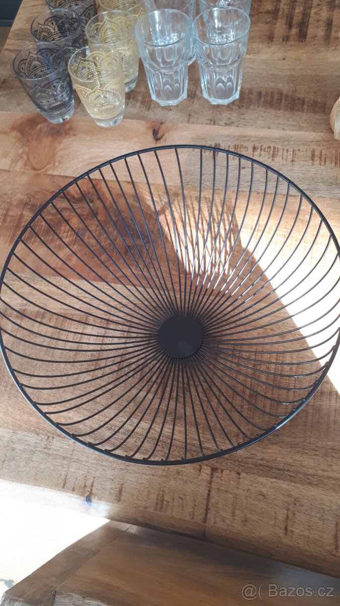 Nová kovová černá mísa 35cm na ovoce - 2