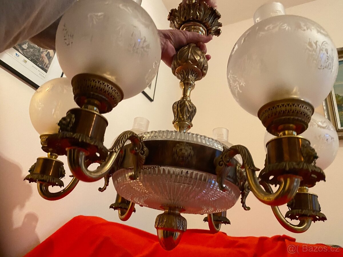 Starožitný secesní lustr Art Nouveau - 2