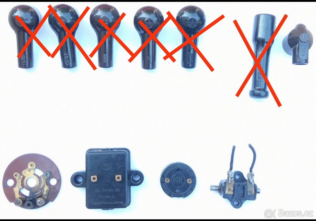 Bakelitové díly kus 80,- - 2