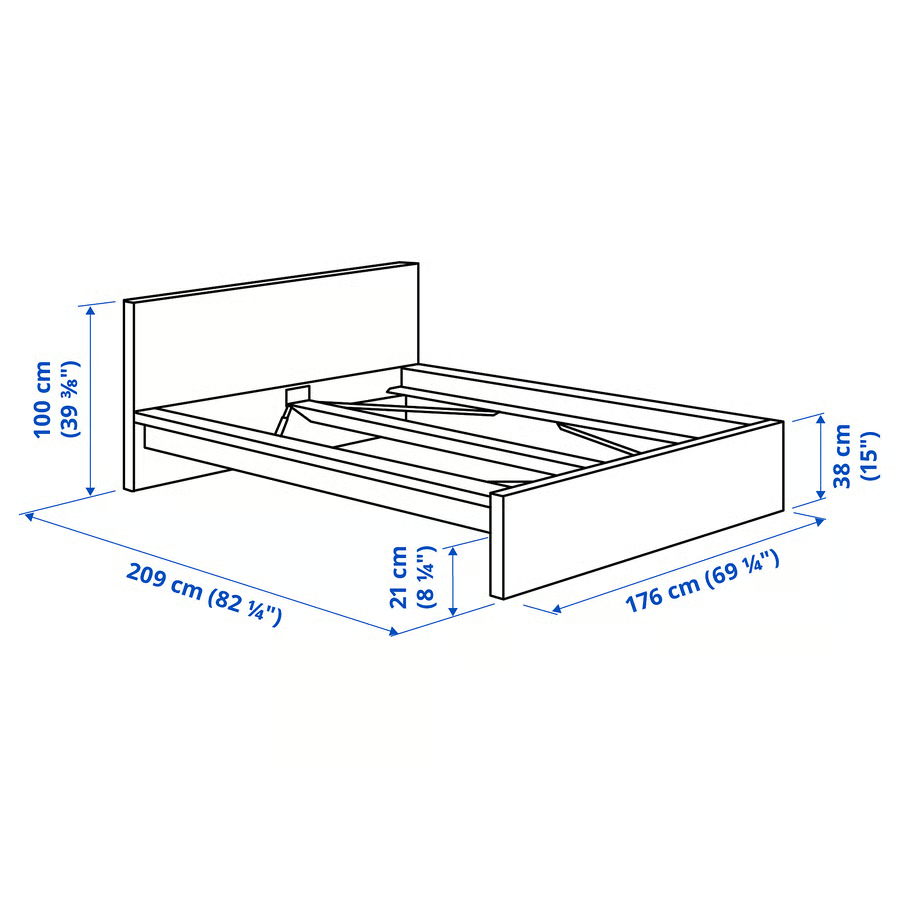 Manželská postel MALM IKEA - 2