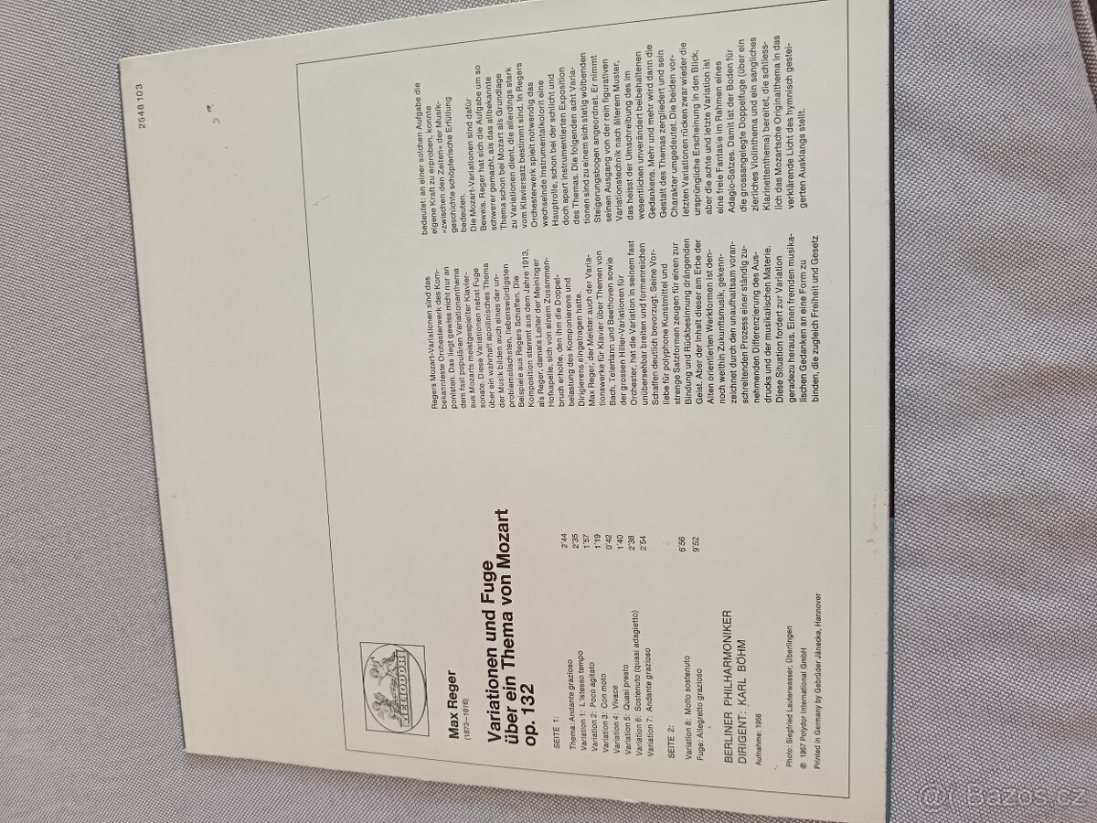 LP a Reger, Karl Bohm Mozart - 2