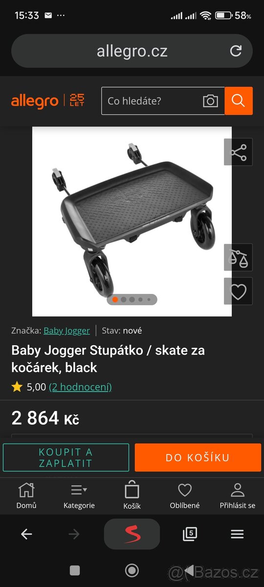 Stupátko BABY JOGGER glider board - 2