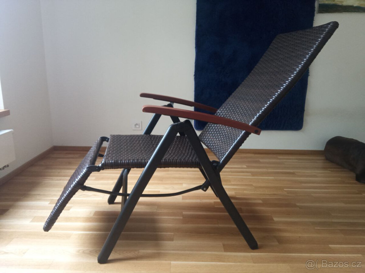 2x zahradní křeslo RELAX s opěrkou pro nohy - 2