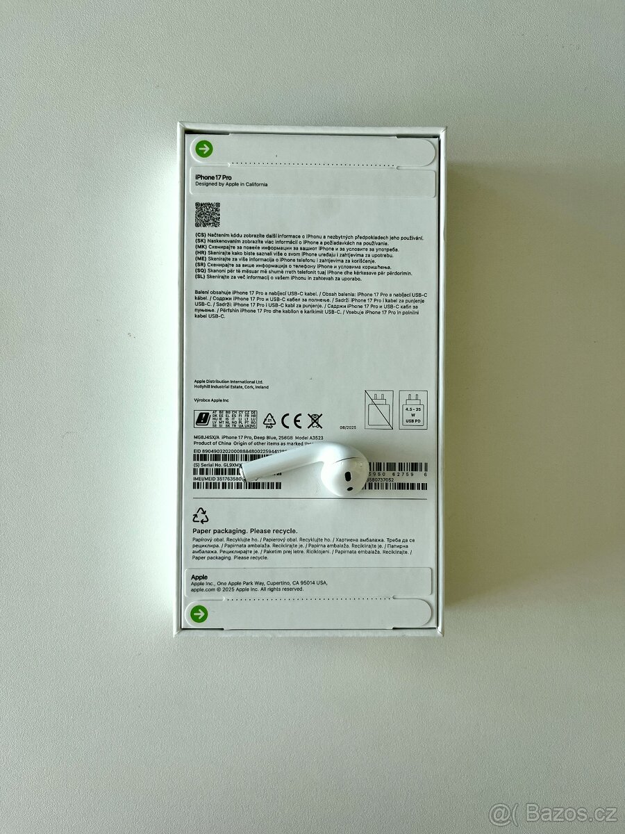 iPhone 17 Pro 256GB: ZÁRUKA 24 měsíců, CZ distribuce - NOVÝ - 2