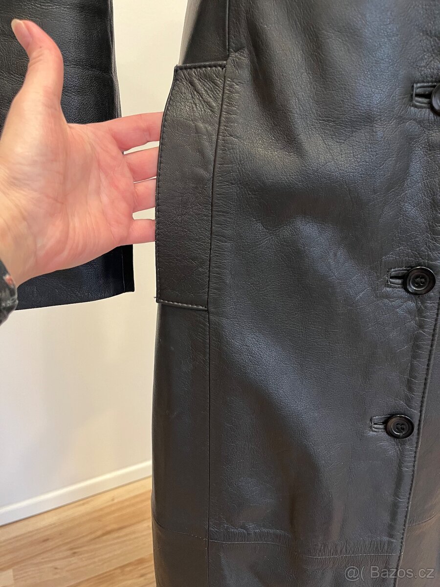 Kožený dlouhý kabát - 2