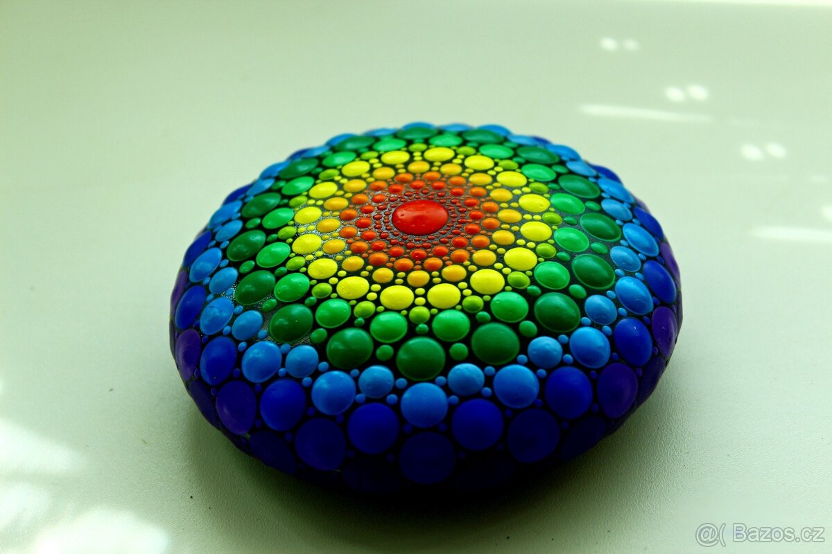 Čakra mandala - dot art - sakrální geometrie - 2