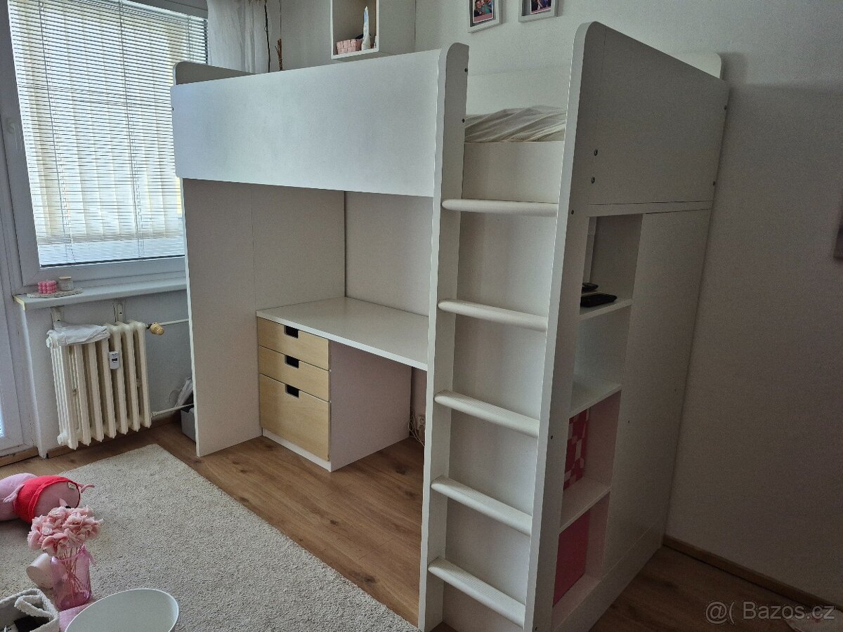 Dětská palanda s psacím stolem IKEA Smastad. - 2