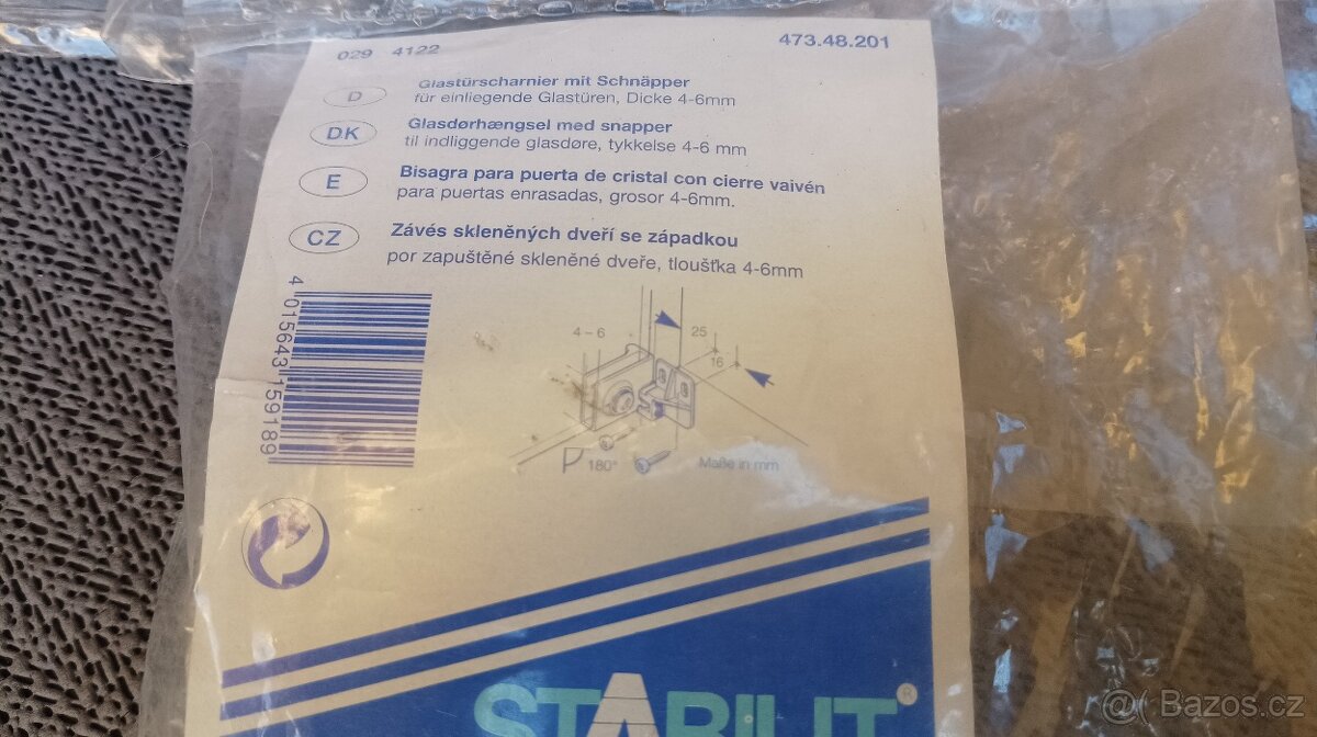 Závěs pro skleněné dveře se západkou - 2