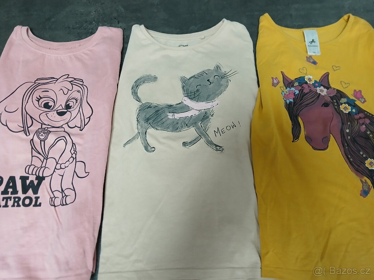 Dívčí trika dlouhý rukáv 128/134 - 2