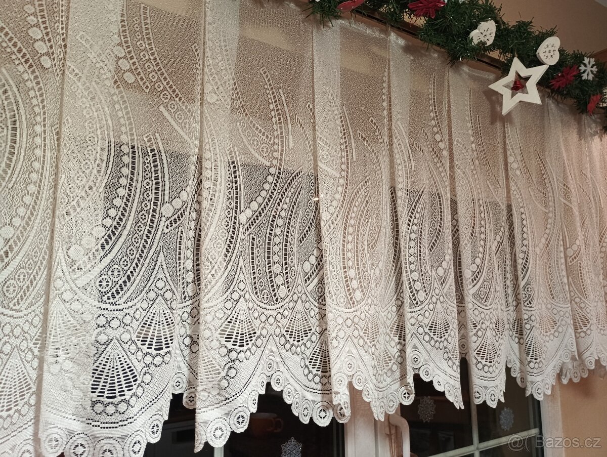 Krátká záclona 60 cm, bílá - 2