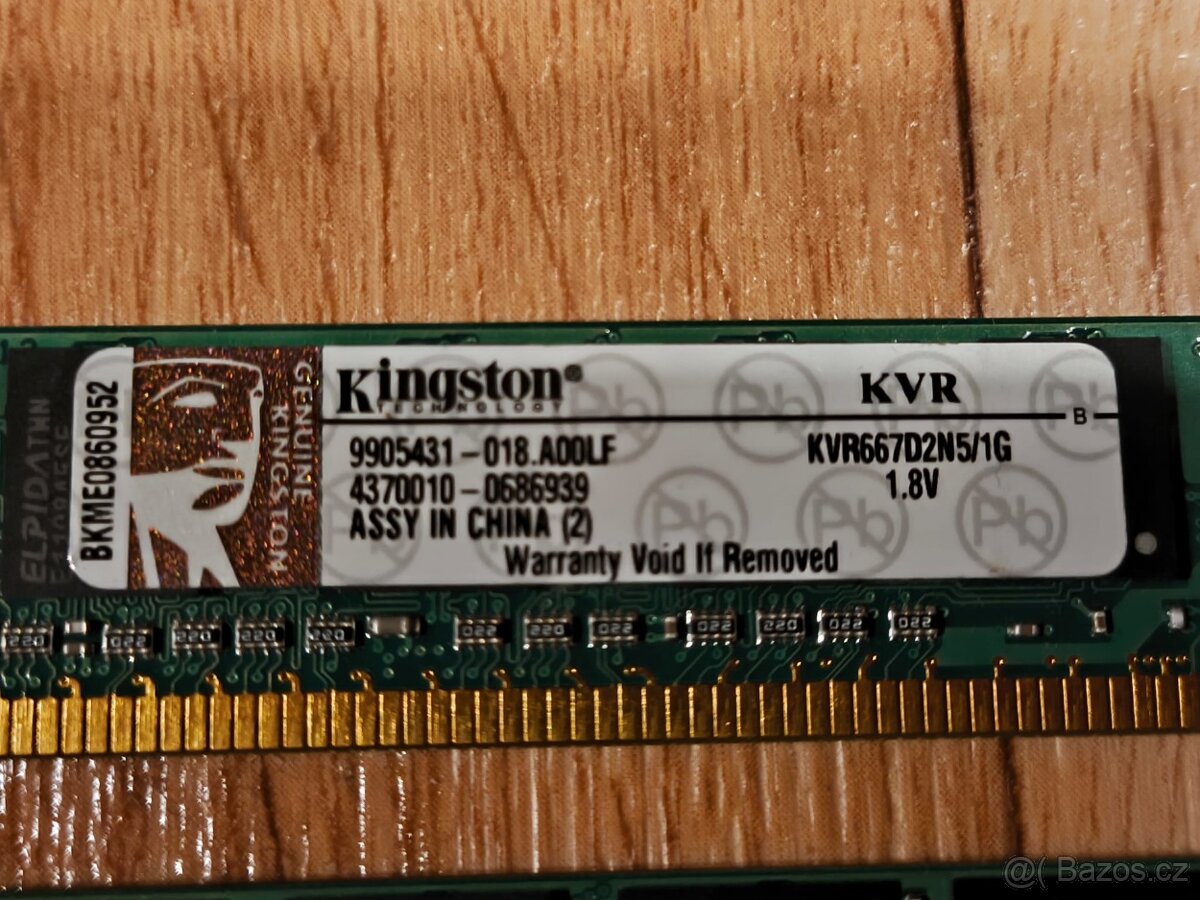 Operační paměť RAM DDR2 2048MB, 667MHz, 2x1024MB - 2