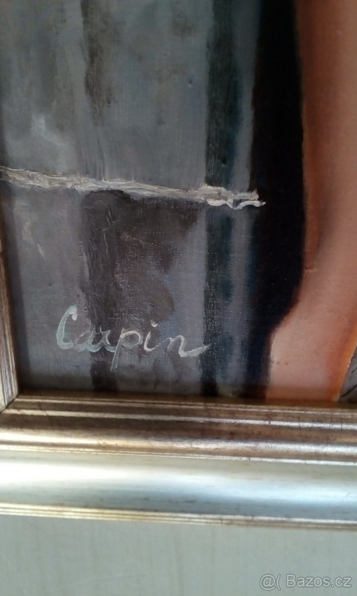 Originál plátno akt "Studená zeď" - Carpin - Nadymáček - 2