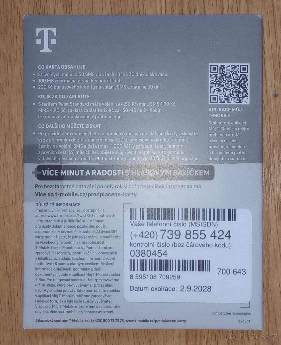 Nová SIM karta T-mobile - 2