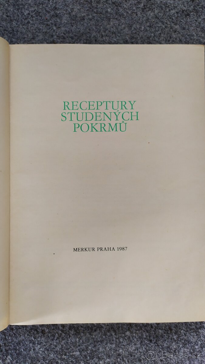 Prodám knihu Receptury studených pokrmů 1987 - 2