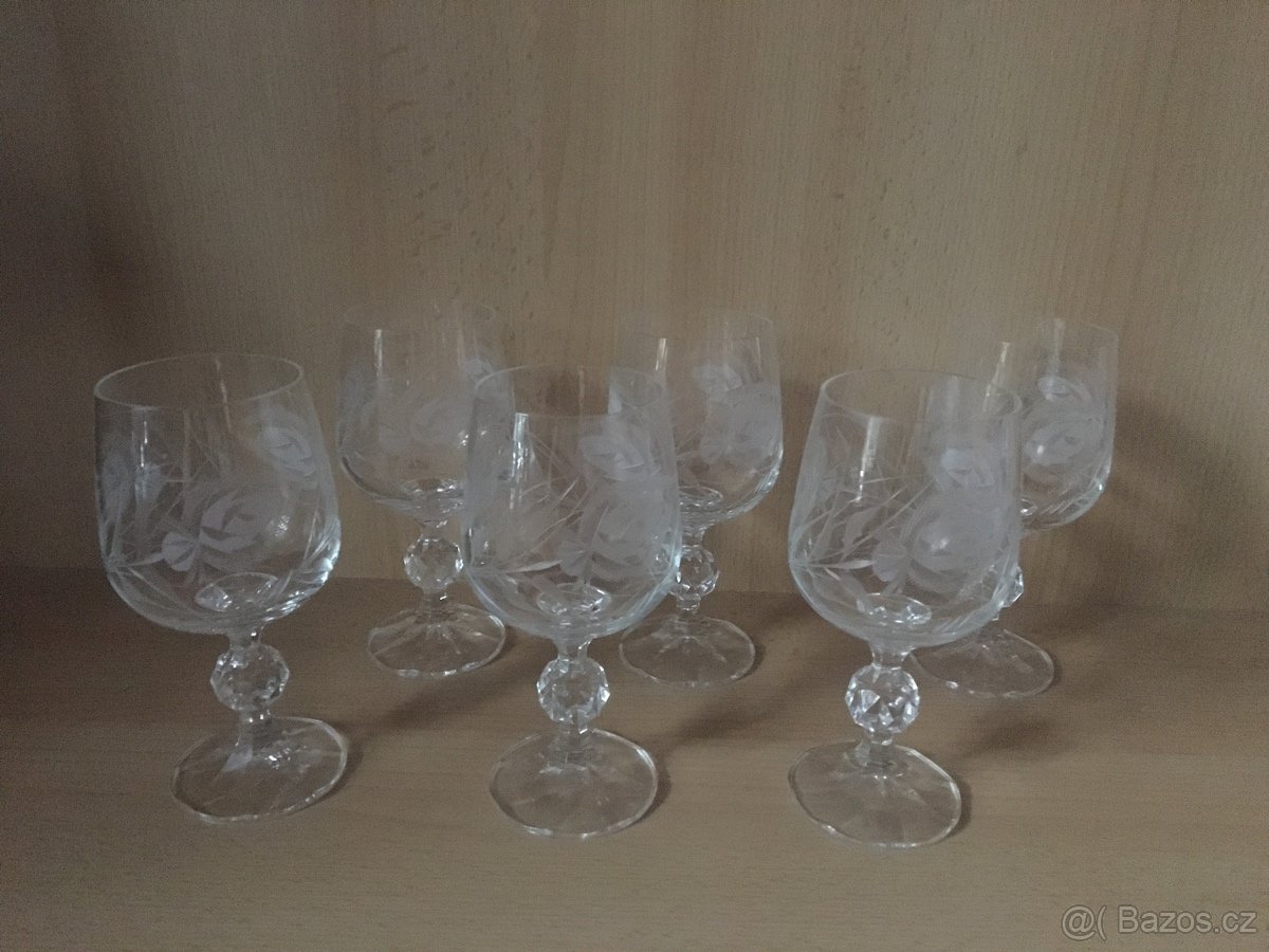 Broušené sklenice - 2 sady - 2